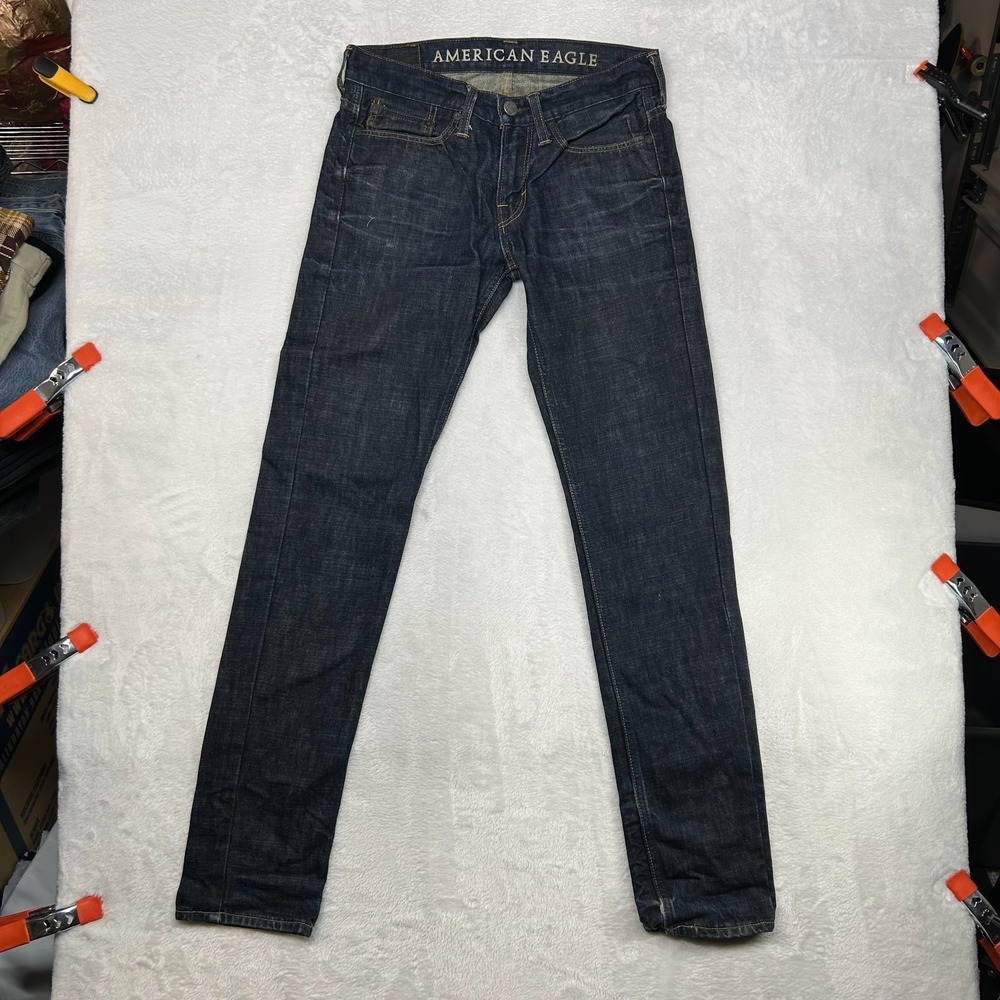 American Eagle Outfitters Skinny Jeans Women's Dark Blue Wash Zip Fly - 32X33.5